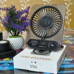 Transparent Desktop Fan Rechargeable Mini Table Fan - Black