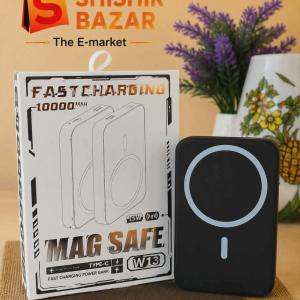 Mag Safe Wireless Power Bank (W13) / Fast charging magnetic power bank - Black
