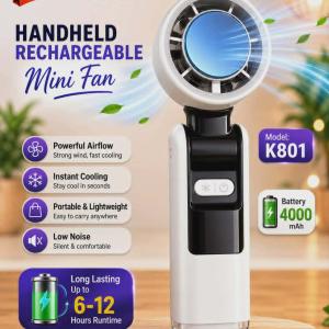 K801 Rechargeable Mini Fan White